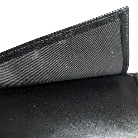 Vintage Ghurka Marley Hodgson MH Logo Black Leather Snap Tab Checkbook Wallet - Picture 6 of 9